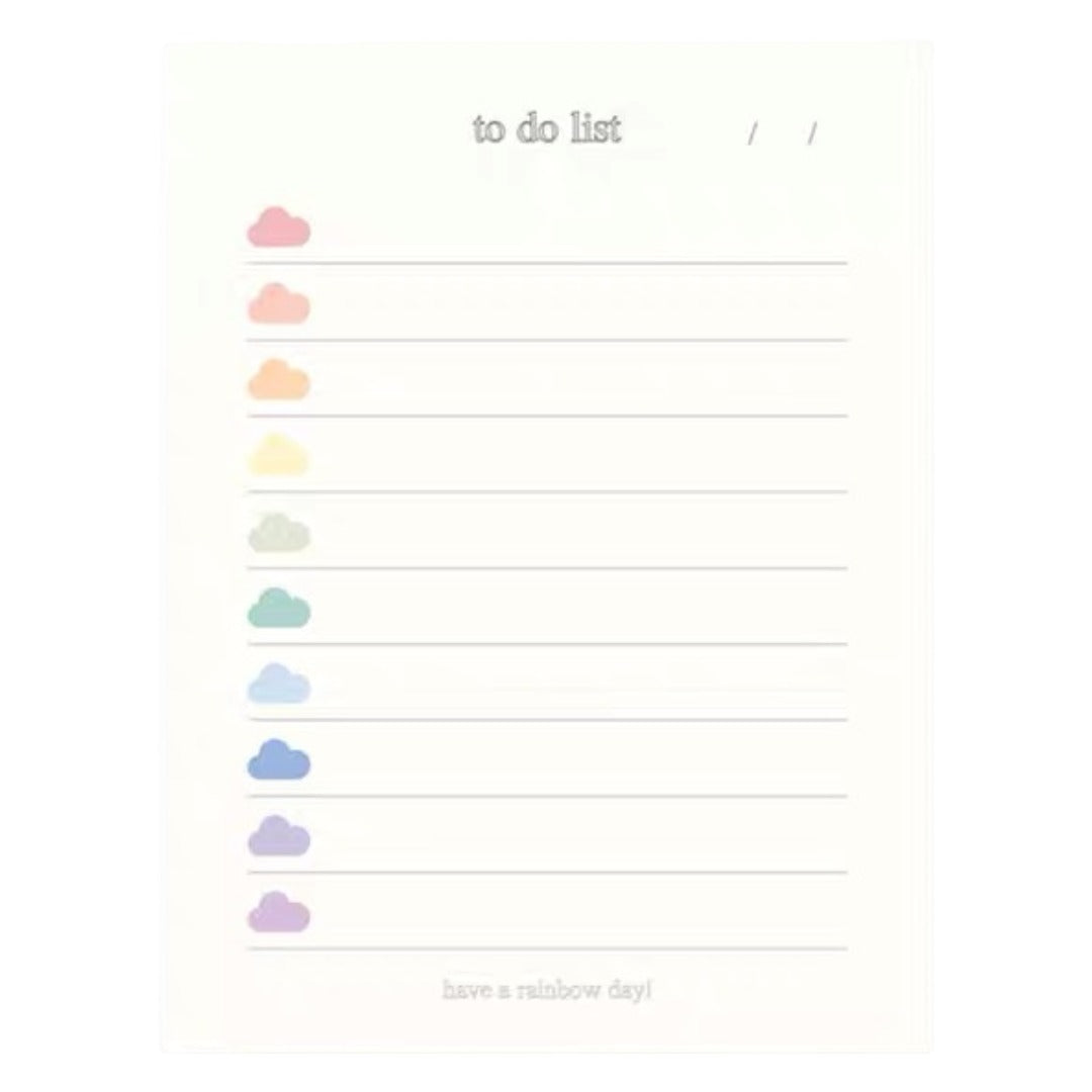 メモ帳 TO DO リスト todolist 50枚 文房具 雲 イラスト パステル タスク管理 スケジュール管理 10行 かわいい