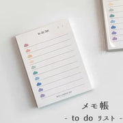 メモ帳 TO DO リスト todolist 50枚 文房具 雲 イラスト パステル タスク管理 スケジュール管理 10行 かわいい