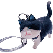 キーホルダー キーリング バッグチャーム ねこモチーフ キーチャーム CAT 和猫 洋猫 三毛 ハチワレ シャム トラネコ ブチ 白 黒 可愛い 雑貨 小物