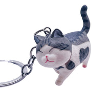 キーホルダー キーリング バッグチャーム ねこモチーフ キーチャーム CAT 和猫 洋猫 三毛 ハチワレ シャム トラネコ ブチ 白 黒 可愛い 雑貨 小物