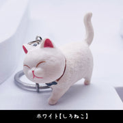 キーホルダー キーリング バッグチャーム ねこモチーフ キーチャーム CAT 和猫 洋猫 三毛 ハチワレ シャム トラネコ ブチ 白 黒 可愛い 雑貨 小物