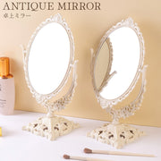 卓上ミラー 化粧鏡 レトロ アンティーク調 ロココ調 家具 インテリア メイク ヘアメイク 寝室 洗面 トイレ サロン プレゼント モダン かわいい おしゃれ