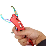 フィッシュグリップ キャッチャー 釣り具 フィッシング 魚掴み カラナビ付き スパイラルコード コンパクト 小型 シルバー ガンメタグレー ブルー レッド ツール