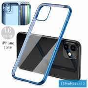 iPhoneケース スマホケース iPhoneカバー クリア 透明 薄型 傷防止 背面保護 サイドカラー iPhone13 iPhone12 Pro ProMax Mini シンプル おしゃれ 無地 ブラック ピンク ブルー レッド パープル ゴールドカラー シルバーカラー 黒 青 赤 紫 緑