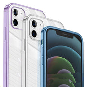 iPhoneケース スマホケース iPhoneカバー クリア 透明 薄型 傷防止 背面保護 サイドカラー iPhone13 iPhone12 Pro ProMax Mini シンプル おしゃれ 無地 ブラック ピンク ブルー レッド パープル ゴールドカラー シルバーカラー 黒 青 赤 紫 緑