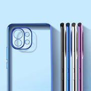 iPhoneケース スマホケース iPhoneカバー クリア 透明 薄型 傷防止 背面保護 サイドカラー iPhone13 iPhone12 Pro ProMax Mini シンプル おしゃれ 無地 ブラック ピンク ブルー レッド パープル ゴールドカラー シルバーカラー 黒 青 赤 紫 緑