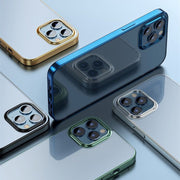iPhoneケース スマホケース iPhoneカバー クリア 透明 薄型 傷防止 背面保護 サイドカラー iPhone13 iPhone12 Pro ProMax Mini シンプル おしゃれ 無地 ブラック ピンク ブルー レッド パープル ゴールドカラー シルバーカラー 黒 青 赤 紫 緑