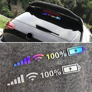 カーステッカー ボディステッカー 車用ステッカー シール Wi-Fiマーク アンテナ 電波 充電中 100% 面白い 個性的 可愛い デカール 装飾 デコレーション 外装 車用品 カー用品