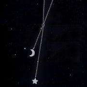 ネックレス レディース アクセサリー アズキチェーン ダブルチャーム 星 月 スター ムーン ラインストーン ギフト プレゼント 贈り物 おしゃれ かわいい お出かけ ファッション小物 女性用