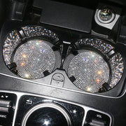車用コースター 同色2枚セット ドリンクホルダー カップホルダー カップマット ラインストーン キラキラ ドレスアップ 内装