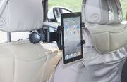 車載タブレットホルダー 自動車用 カー用品 後部座席用 ヘッドレスト取り付け クリップ式 角度調整可能 iPadホルダー シンプル ブラック 黒