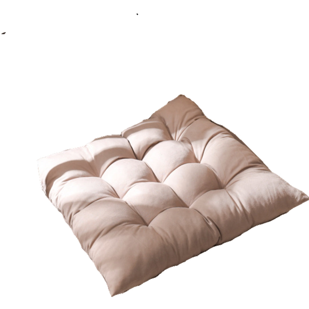 椅子用クッション チェアクッション シートクッション 角型 四角形 紐付き 40cm 無地 黒 グレー 茶色 ピンク シンプル ダイニングチェア 椅子 いす チェア クッション 座布団