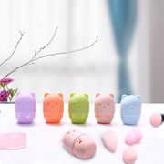 メイクパフケース スポンジケース パフケース メイクスポンジ ケース パフ ネコ 猫 アニマル かわいい おしゃれ シリコンケース 化粧パフ ファンデーション 化粧道具 メイク道具