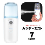 ハンディ ミスト スチーマー 30ml 充電式 保湿 噴霧スプレー 加湿器 携帯用 ポータブル コンパクト 持ち歩き便利 乾燥対策
