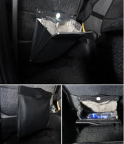車用ゴミ箱 バッグ 収納 引っ掛け フック コンパクト 省スペース 車載 ゴミ袋 LEDライト付き センサーライト 防水 おしゃれ シートバック 助手席 後部座席 小物入れ 折り畳み 吊り下げ マルチケース 黒 赤 カー用品 リチウム