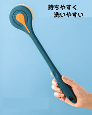 ボディブラシ ボディーブラシ ロング 長柄 バスグッズ バス用品 垢すり ブラシ お風呂 背中 洗いやすい フックホール付き シンプル