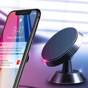 車載スマホホルダー スマホスタンド カー用品 自動車用 マグネット 角度調整可能 簡単取り付け 小型 スマートフォン 携帯電話 iphone android 便利 メタリックカラー ブラック レッド 黒 赤