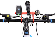 自転車ハンドルバー 延長バー ブラケット エクステンダー 延長ブラケット 自転車ホルダー スマホ取り付け ライト取り付け 軽量 拡張 アルミ エクステンションマウント 自転車アクセサリー ハンドル延長バー マウンテンバイク サイクリング ブラック レッド ブルー 黒 赤 青 シンプル カンタン取り付け