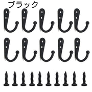 ウォールフック 壁面フック 10個セット ネジ付き 小物掛け 壁掛け 取り付け 吊り下げ ひっかけ 整理 片付け 省スペース シンプル