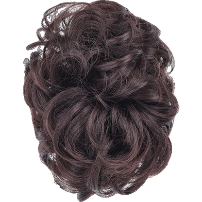 お団子ウィッグ ポイントウィッグ ヘアクリップ バンスクリップ 部分かつら つけ毛 ダークブラウン バリエーション画像