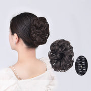 お団子ウィッグ ポイントウィッグ ヘアクリップ バンスクリップ 部分かつら つけ毛 エクステ お団子ヘア シニヨン風 ヘアアクセサリー ファッション小物 ヘアアレンジ 簡単 おしゃれ ボリュームアップ シンプル 黒 茶