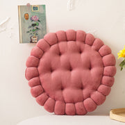 座布団 クッション 丸型 サークル 円形 フラワー 花 ラウンド チェアクッション フロアクッション 厚手 42×42 ふんわり ふわふわ 起毛 インテリア雑貨 単色 無地 かわいい 椅子用 もこもこ シンプル おしゃれ ピンク 灰 紫 青 茶 黄 赤