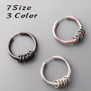 フープピアス リングピアス アクセサリー ユニセックス レディース メンズ 片耳用 サークル 円形 ブラック シルバーカラー カラフル シンプル おしゃれ ギフト 記念日 誕生日 プレゼント 贈り物 ファッション小物 女性用 男性用