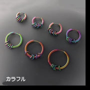 フープピアス リングピアス アクセサリー ユニセックス レディース メンズ 片耳用 サークル 円形 ブラック シルバーカラー カラフル シンプル おしゃれ ギフト 記念日 誕生日 プレゼント 贈り物 ファッション小物 女性用 男性用