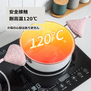 鍋つかみ ミトン ハンドグリップ キッチン用品 キッチンツール 調理器具 シリコン フック穴付き ループ付き 総柄 小さい かわいい おしゃれ コンパクト 台所 便利 柔軟性