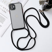 iPhoneケース カバー スマホケース ストラップ付き 首掛け 肩掛け 軽量 マットクリア つや消し 耐衝撃 背面 カメラ保護