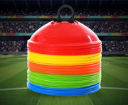 マーカーコーン ディスク型 6個セット フラット 低いコーン ミニ スポーツ サッカー フットサル バスケ 部活 トレーニング 目印 軽量 やわらかい