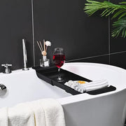 バスタブ用トレー バスタブラック お風呂用トレイ バス用品 伸縮式 滑り止め付き 小物置き スマホ置き タブレット置き 収納 無地 単色 シンプル おしゃれ 浴室 バスグッズ