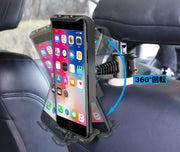 車用スマホホルダー タブレットホルダー 車載 後部座席 ヘッドレスト 360度回転 取り付け簡単 携帯ホルダー カー用品 固定 動画視聴 ドライブ お出掛け スマートフォン iPhone Android iPad