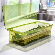 カトラリーケース 食器 スプーン フォーク 箸 収納 水切り 長方形 透明 クリア 整理 オーガナイザー キッチン 台所