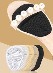 ハーフインソール つま先パッド 中敷き 2枚組 1足分 レディース 滑り止め 保護 前滑り防止 靴パッド クッション ジェル 負担軽減 サンダル ミュール パンプス