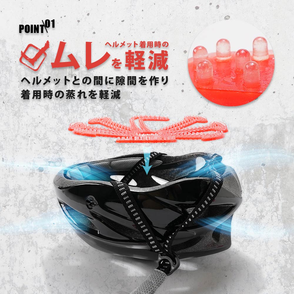 ヘルメットインナー ヘルメットライナー ベンチレーションライナー ベンチライナー エアーヘッド シリコンパッド 商品画像3
