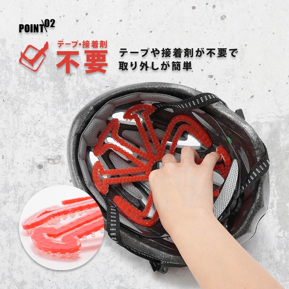 ヘルメットインナー ヘルメットライナー ベンチレーションライナー ベンチライナー エアーヘッド シリコンパッド 商品画像4