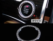 エンジンスタートボタンリング スタートボタンカバー 車用 内装 装飾 ドレスアップ デコ ラインストーン キラキラ 取り付け簡単