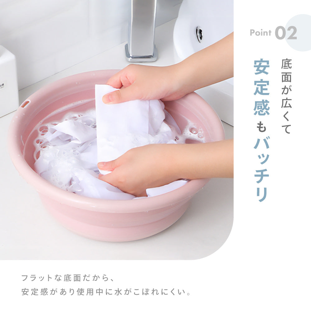 折りたたみ洗面器 たらい シリコンバケツ たためる洗い桶 省スペース コンパクト 商品画像5