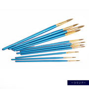 画筆 12本セット 筆 絵筆 ラウンド フラット 水彩画 油絵 アクリル絵具 画材 美術 スケッチ ペイント 図工 ナイロン製 便利 サイズ豊富 シンプル ブルー プレゼント ギフト 絵画教室
