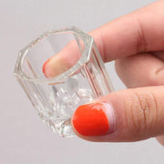 ガラス製ダッペンディッシュ ガラス容器 蓋／フタ付き ネイルアート ジェルネイル用筆洗浄カップ 筆洗い 水入れ リキッド 液体 アクリルネイル