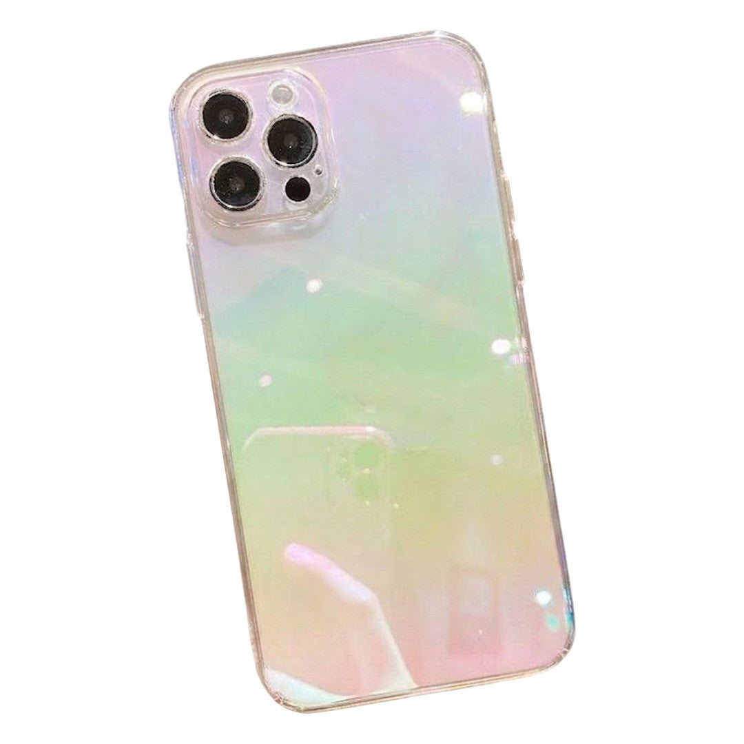 iPhone用ケース スマートフォンケース スマホカバー オーロラカラー 汎用型ケース 透け感 透明 クリア アイフォンケース シンプル iPhone16 iPhone16Pro iPhone15 15Pro  iPhone13 13Pro 13ProMax iPhone14 14Pro  背面保護 傷防止 おしゃれ かわいい ユニセックス レディース メンズ 女性 男性 アイフォーン用