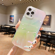 iPhone用ケース スマートフォンケース スマホカバー オーロラカラー 汎用型ケース 透け感 透明 クリア アイフォンケース シンプル iPhone16 iPhone16Pro iPhone15 15Pro  iPhone13 13Pro 13ProMax iPhone14 14Pro  背面保護 傷防止 おしゃれ かわいい ユニセックス レディース メンズ 女性 男性 アイフォーン用