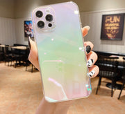 iPhone用ケース スマートフォンケース スマホカバー オーロラカラー 汎用型ケース 透け感 透明 クリア アイフォンケース シンプル iPhone16 iPhone16Pro iPhone15 15Pro  iPhone13 13Pro 13ProMax iPhone14 14Pro  背面保護 傷防止 おしゃれ かわいい ユニセックス レディース メンズ 女性 男性 アイフォーン用