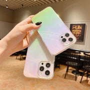 iPhone用ケース スマートフォンケース スマホカバー オーロラカラー 汎用型ケース 透け感 透明 クリア アイフォンケース シンプル iPhone16 iPhone16Pro iPhone15 15Pro  iPhone13 13Pro 13ProMax iPhone14 14Pro  背面保護 傷防止 おしゃれ かわいい ユニセックス レディース メンズ 女性 男性 アイフォーン用