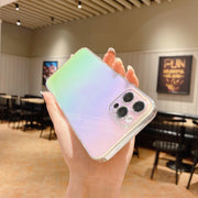 iPhone用ケース スマートフォンケース スマホカバー オーロラカラー 汎用型ケース 透け感 透明 クリア アイフォンケース シンプル iPhone16 iPhone16Pro iPhone15 15Pro  iPhone13 13Pro 13ProMax iPhone14 14Pro  背面保護 傷防止 おしゃれ かわいい ユニセックス レディース メンズ 女性 男性 アイフォーン用