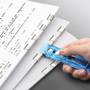 連射式クリップ クリップ8個付き プッシュ式 40枚まで 連続 用紙 固定 繰り返し 再利用 針なし ホッチキス 押し出し式 ワンタッチ