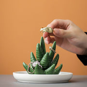 アクセサリートレー トレイ アクセサリースタンド アクセサリーケース アクセサリーホルダー 収納 お皿 アロエ 植物 指輪 リング ネックレス 置物 小物