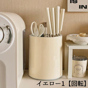 キッチン用品スタンド 回転 壁掛け 置き型 カラトリー スプーン フォーク お箸 立て 包丁 調理小道具 収納 キッチンアイテム シンプル 便利