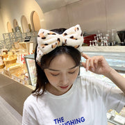 ヘアバンド 洗顔用ヘアバンド 洗顔 バスグッズ リボン ボーダー ドット ヒョウ柄 レオパード柄 もこもこ ふんわり やわらか かわいい レディース